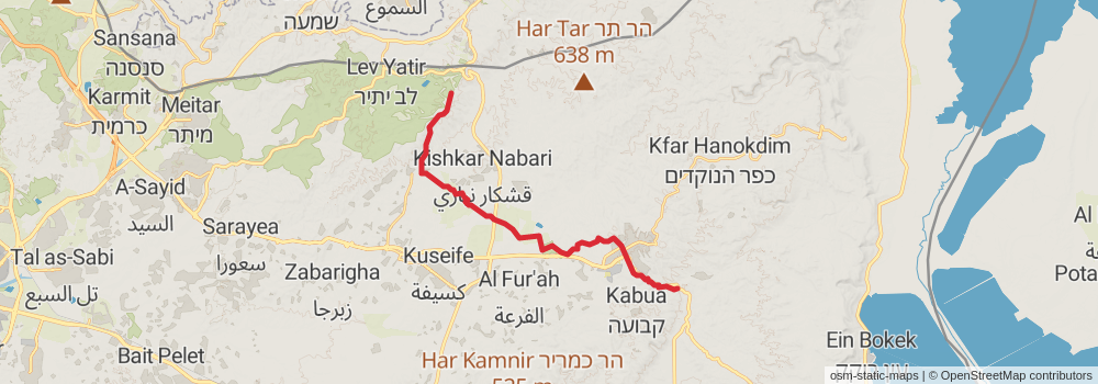Israel National Trail stage 33 Map