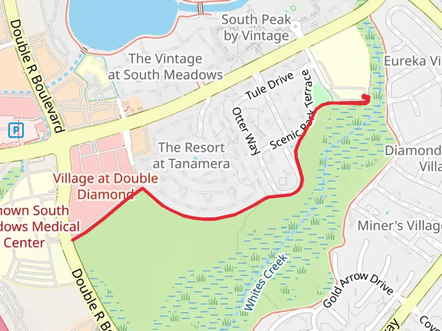 An image depicting the trail Evergreen Park Walk and its surrounding area.