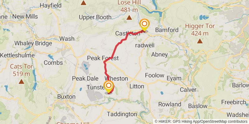 High Peak 60 miles Trail stage 4 Map