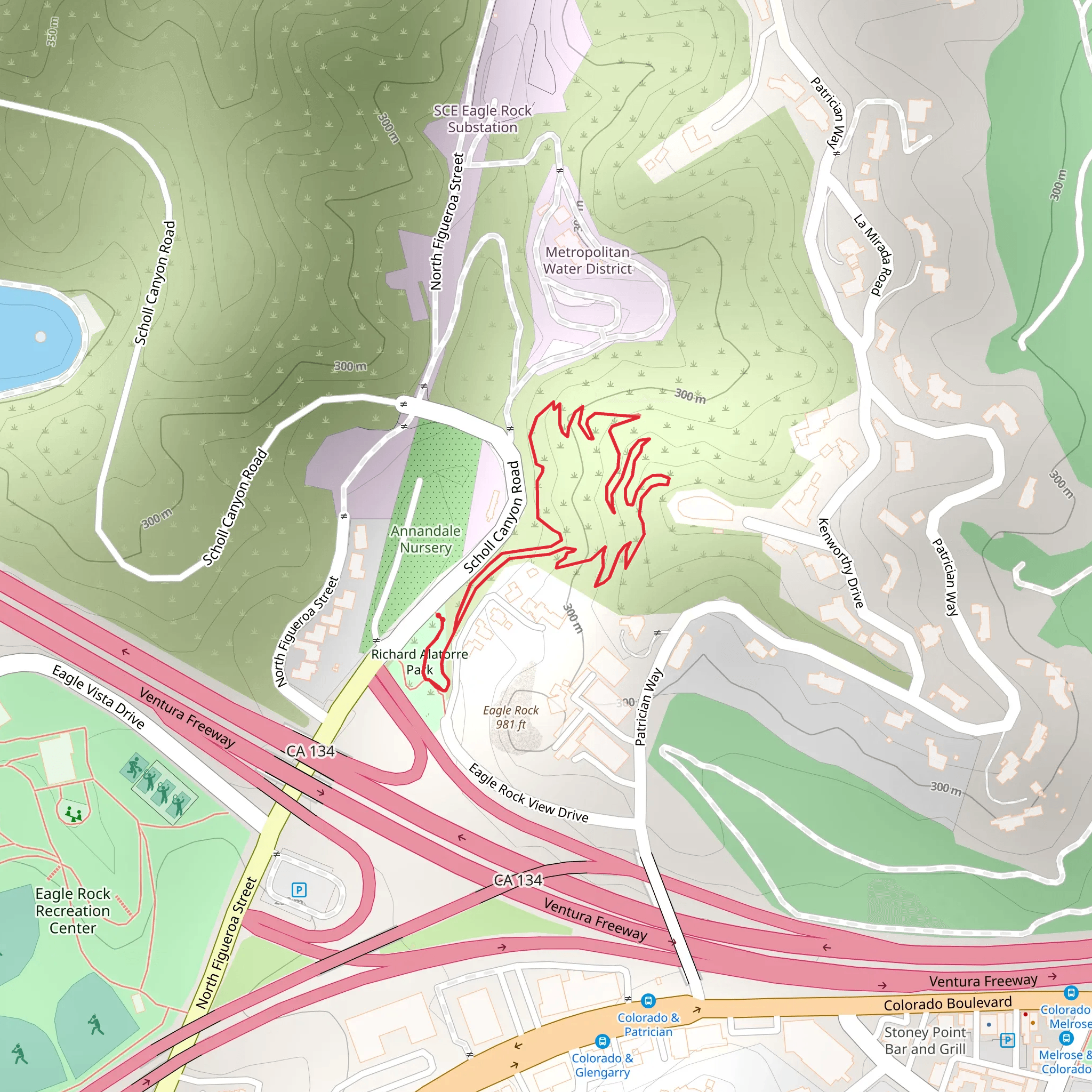 Eagle Rock Canyon Trail mobile static map