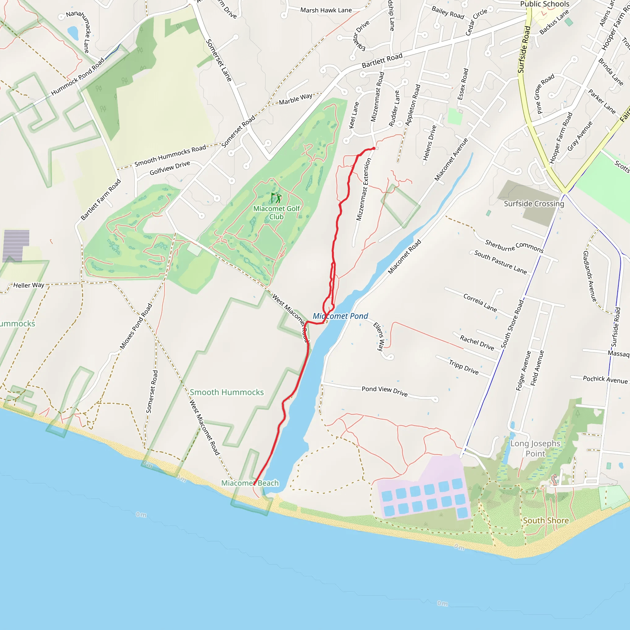 Miacomet Pond West Loop Trail mobile static map