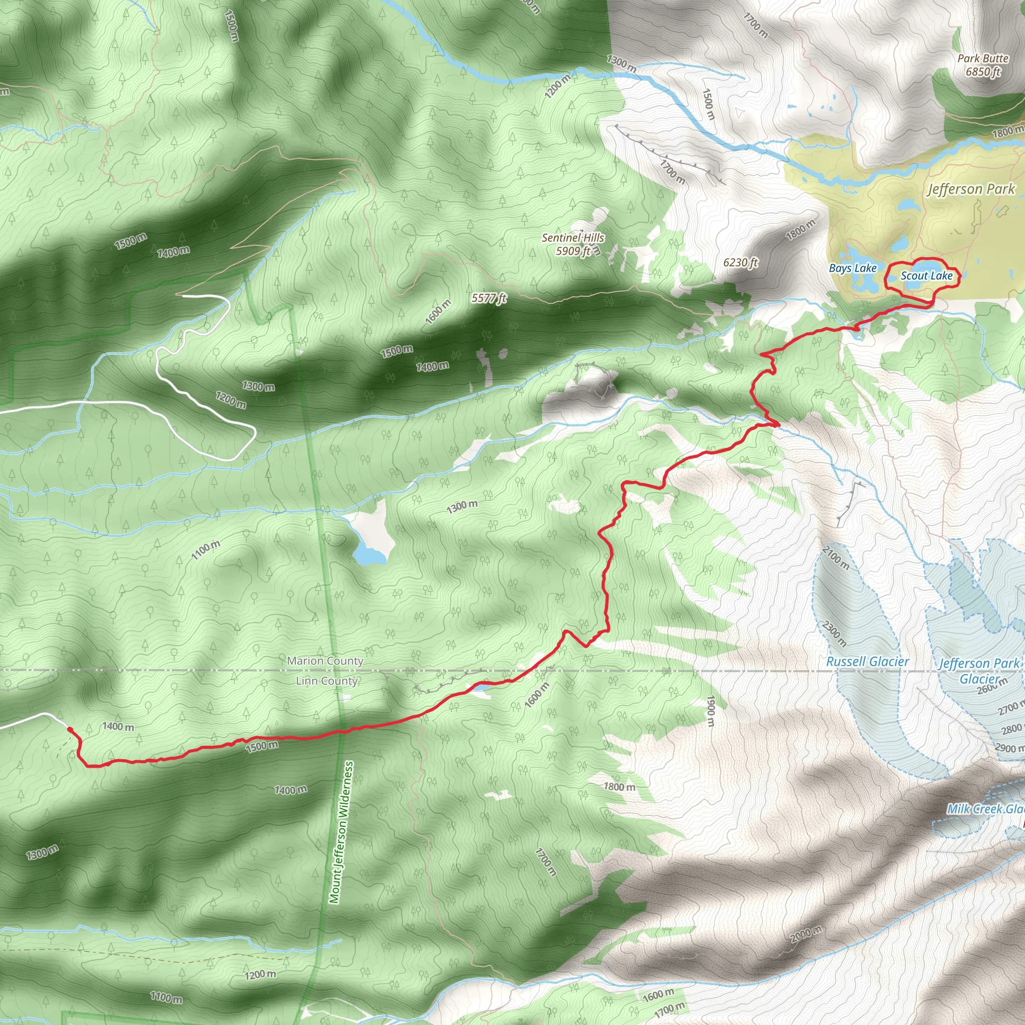 Woodpecker Ridge and Scout Lake Walk mobile static map