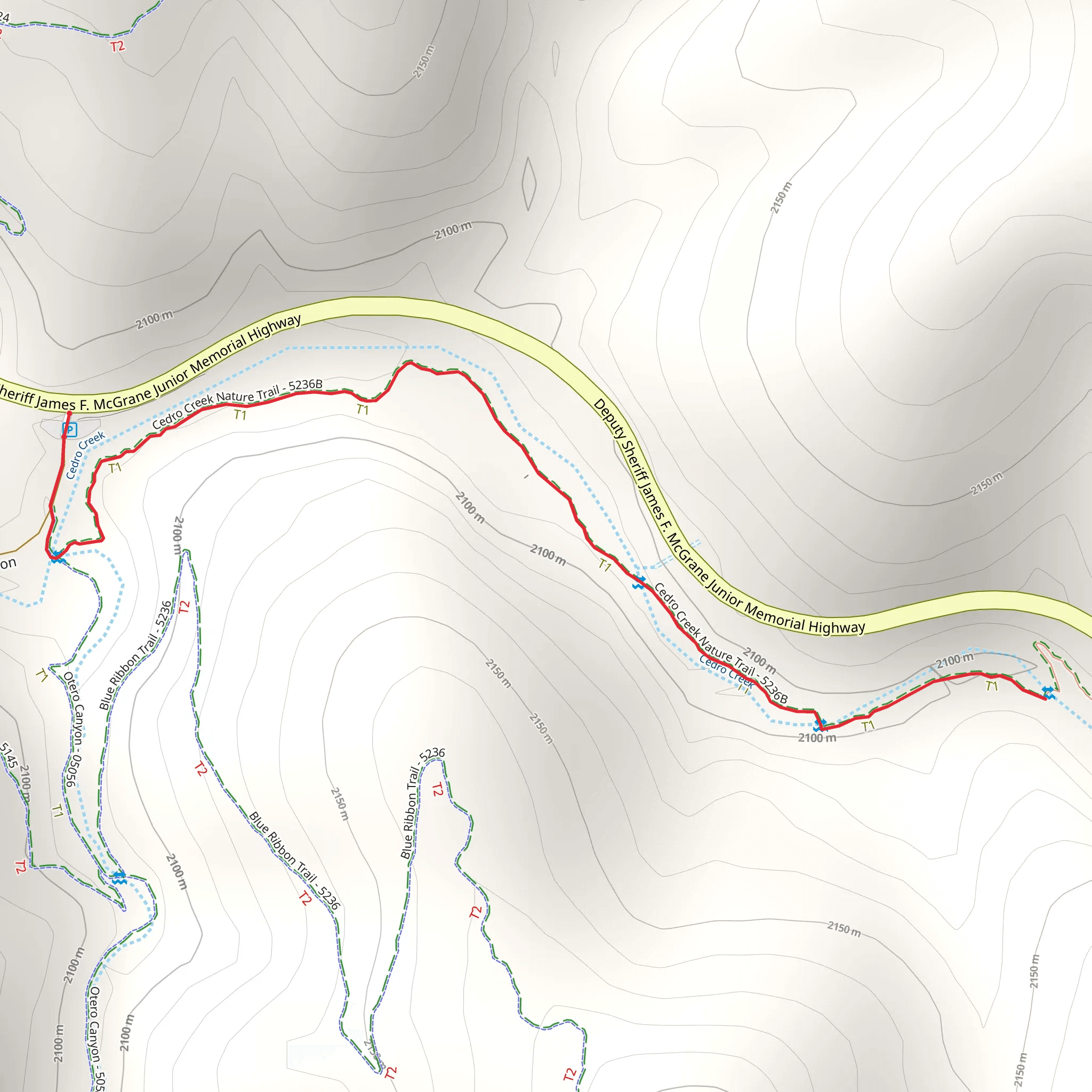 Cedro Creek Nature Trail mobile static map