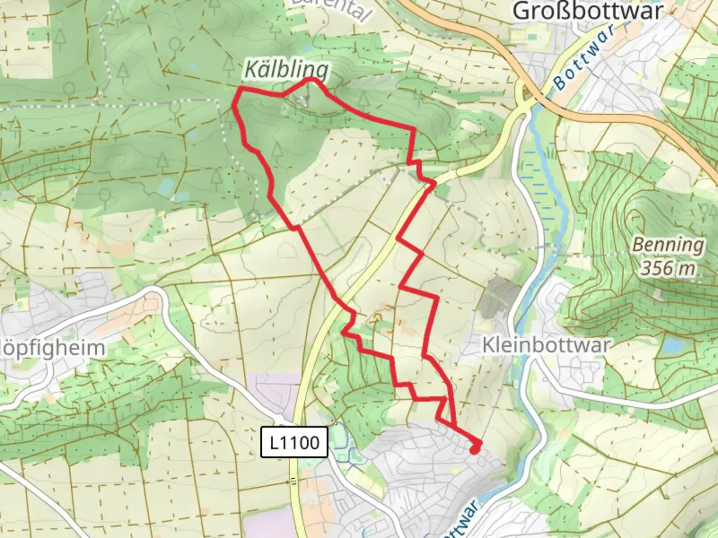 An image depicting the trail Koenigsweg Loop and its surrounding area.