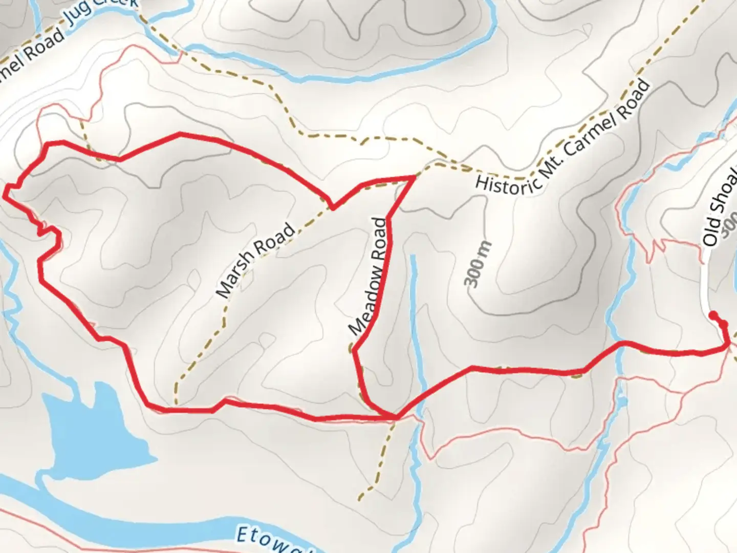 An image depicting the trail Jug Creek Loop from Johnson Trail and its surrounding area.