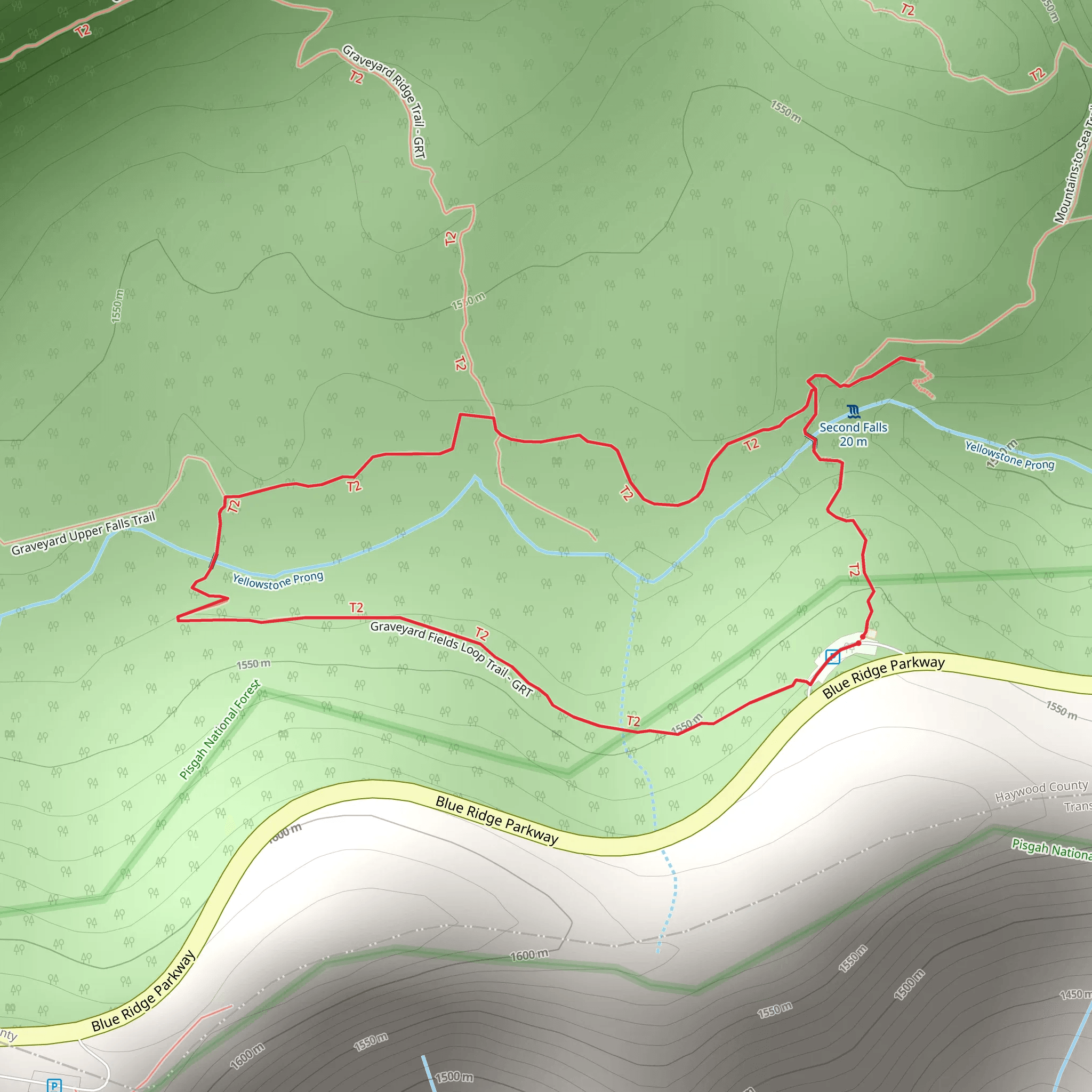 Graveyard Fields Loop Trail mobile static map