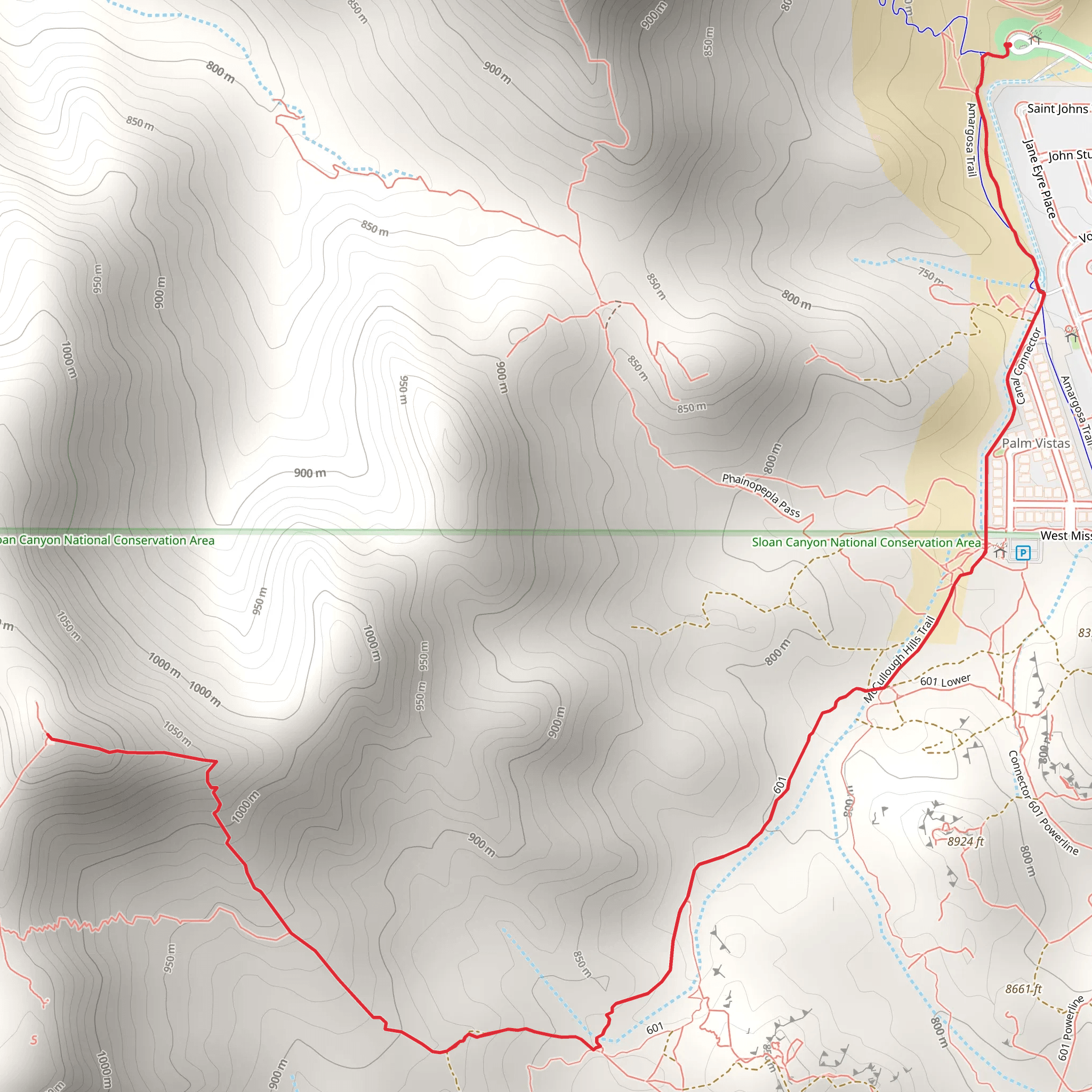 McCullcough Hills Trail and Canal Connector mobile static map