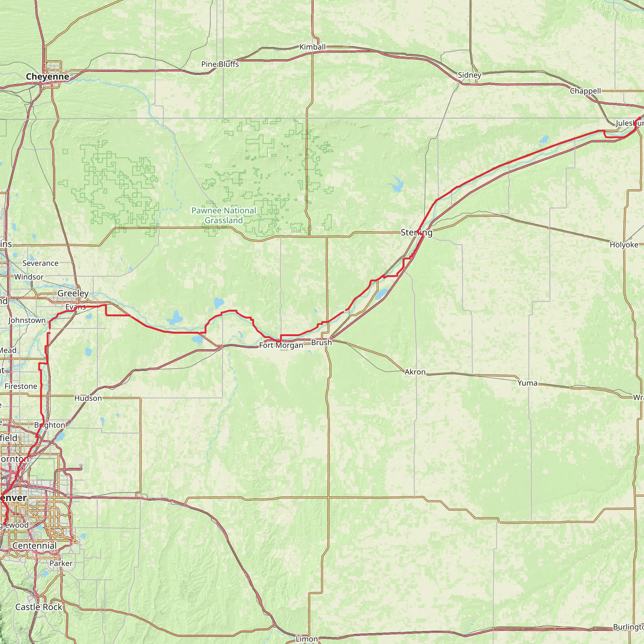 American Discovery Trail North Route - Colorado mobile static map