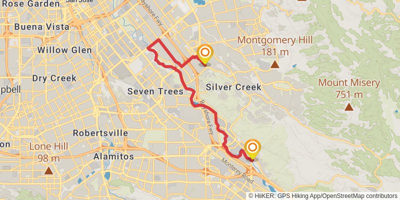Bay Area Ridge Trail stage 37 Map