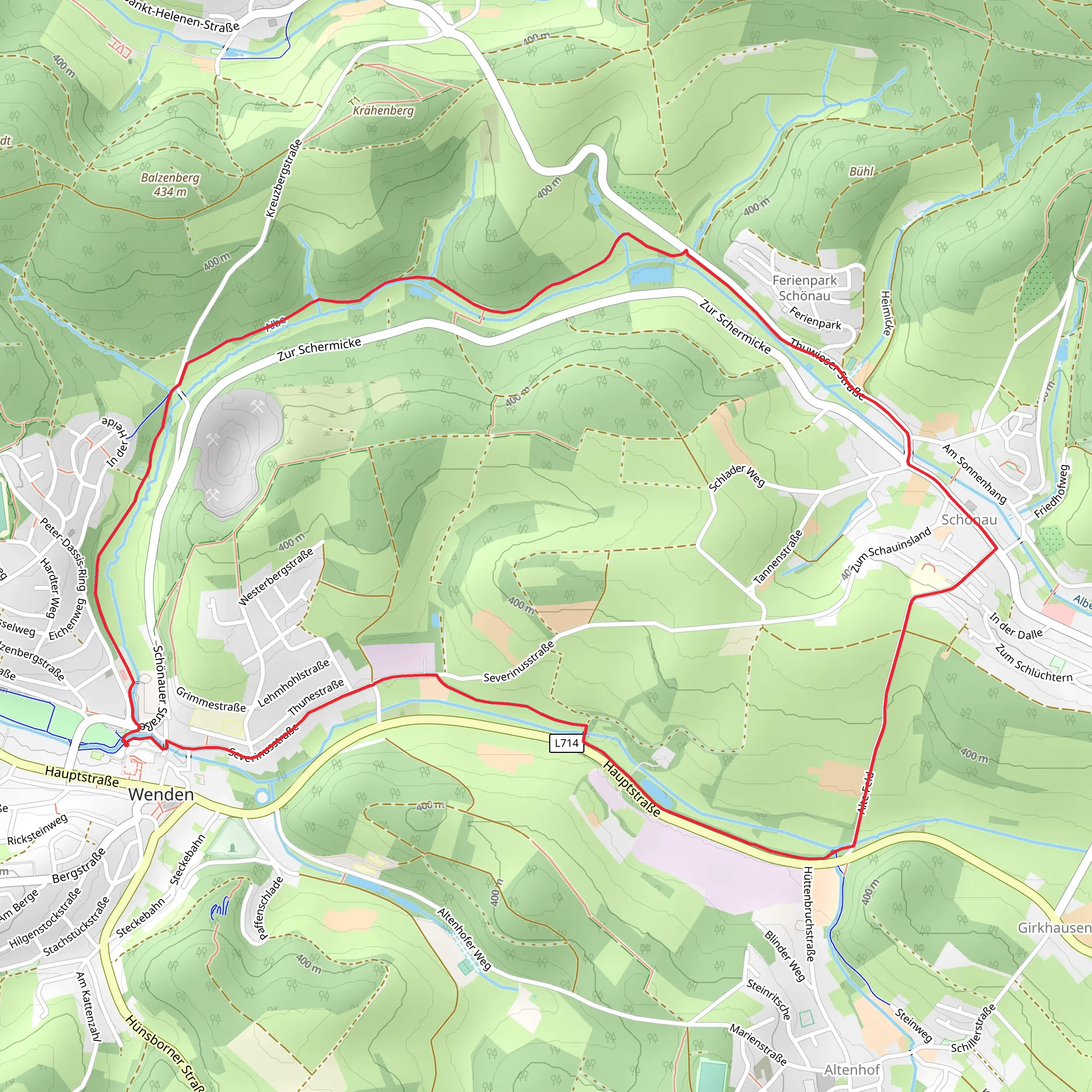 Wenden to Schonau Loop mobile static map
