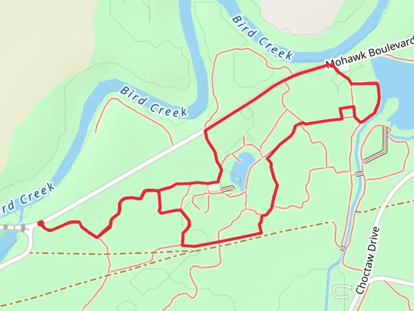An image depicting the trail Mohawk Boulevard and Mohawk Park Loop and its surrounding area.