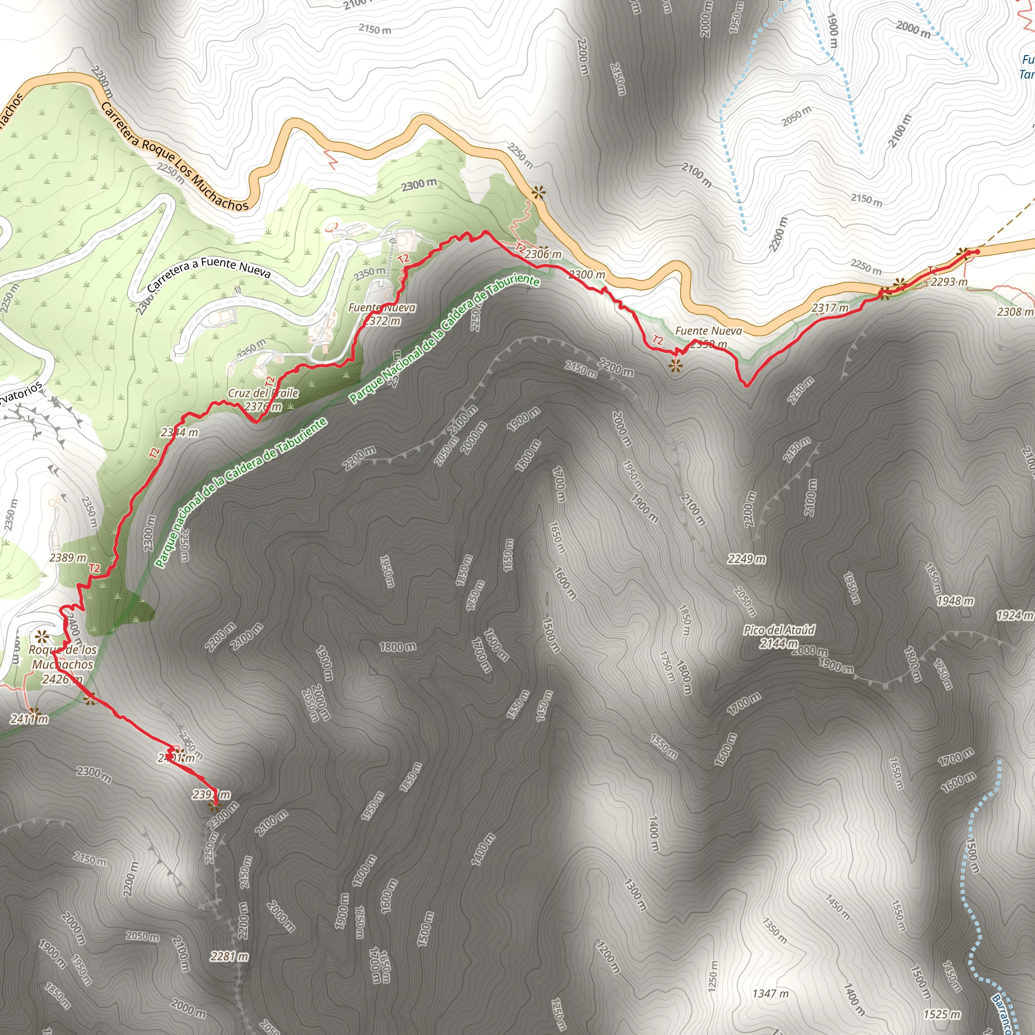 Roque de los Muchachos Peak Trail mobile static map