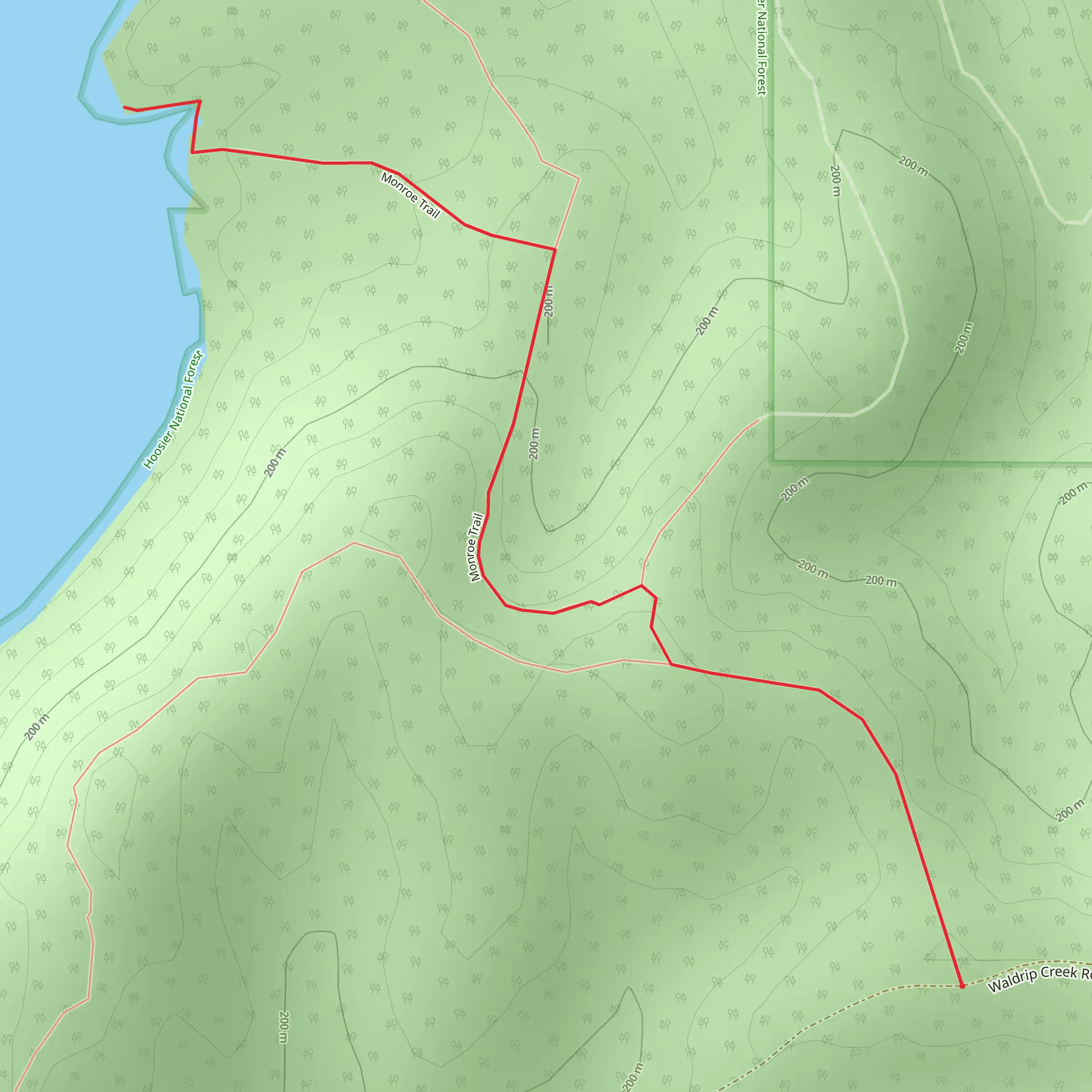 Lake Monroe Shore from Waldrip Creek Road mobile static map