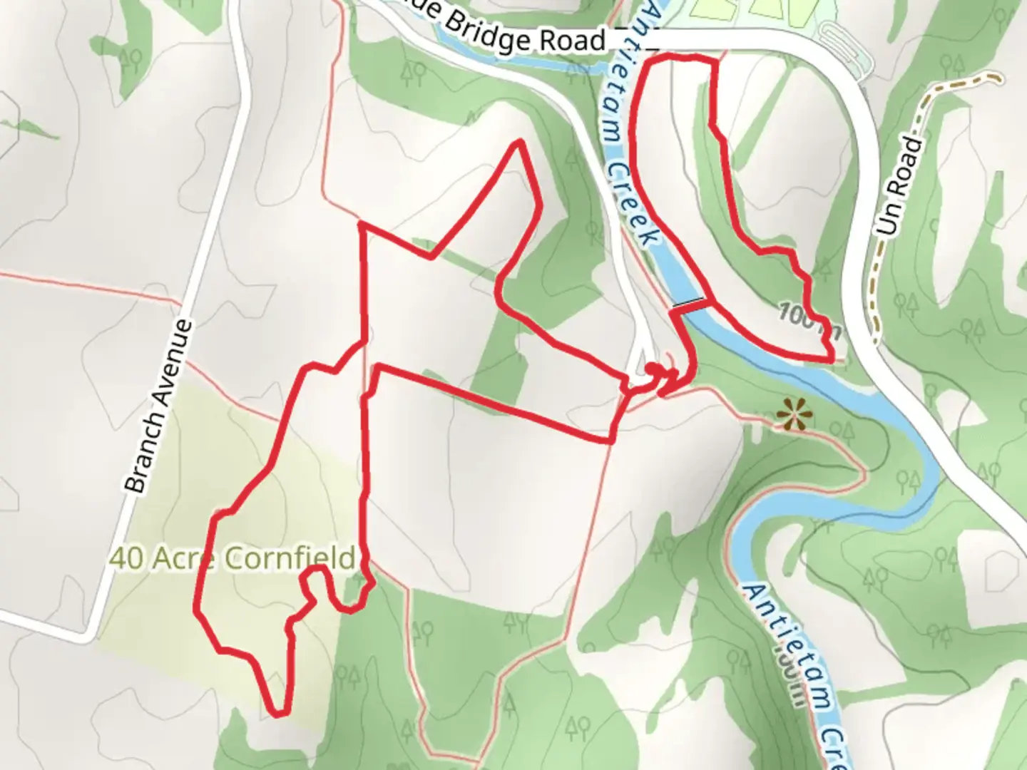 An image depicting the trail Union Advance and Final Attack Loop Trail and its surrounding area.