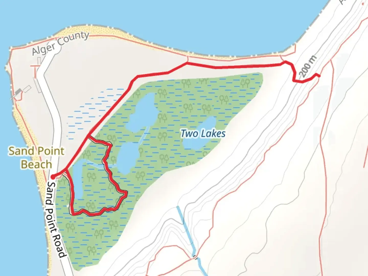 An image depicting the trail Sand Point NCT Connector Trail and its surrounding area.