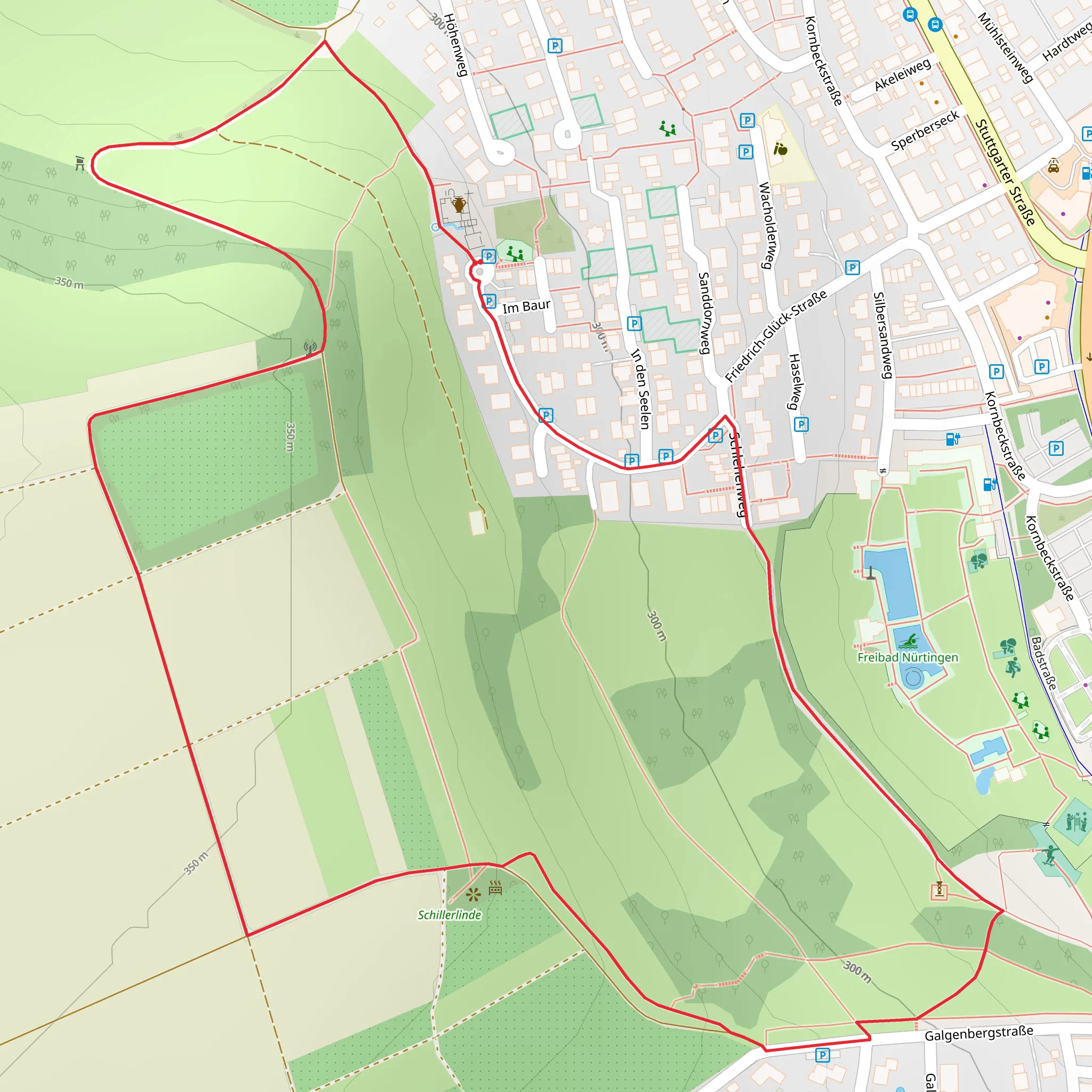 Hochgehblickt and Unterensingen Loop mobile static map
