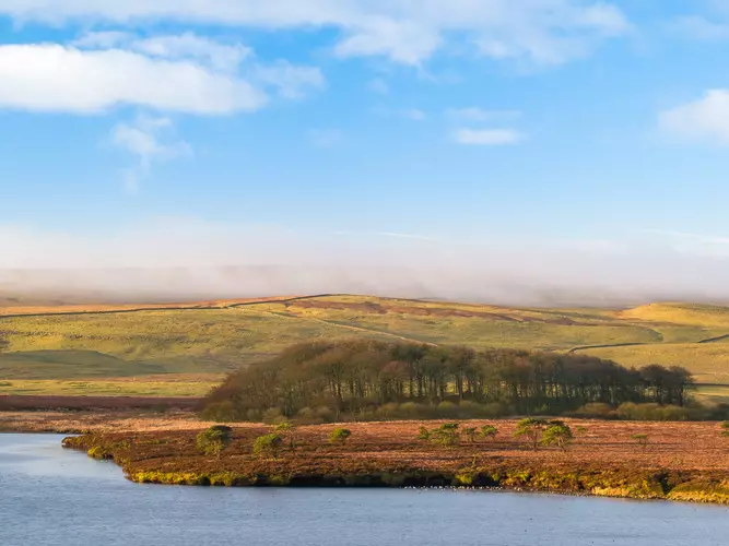 Attermire Scar and Malham Tarn from Stainforth