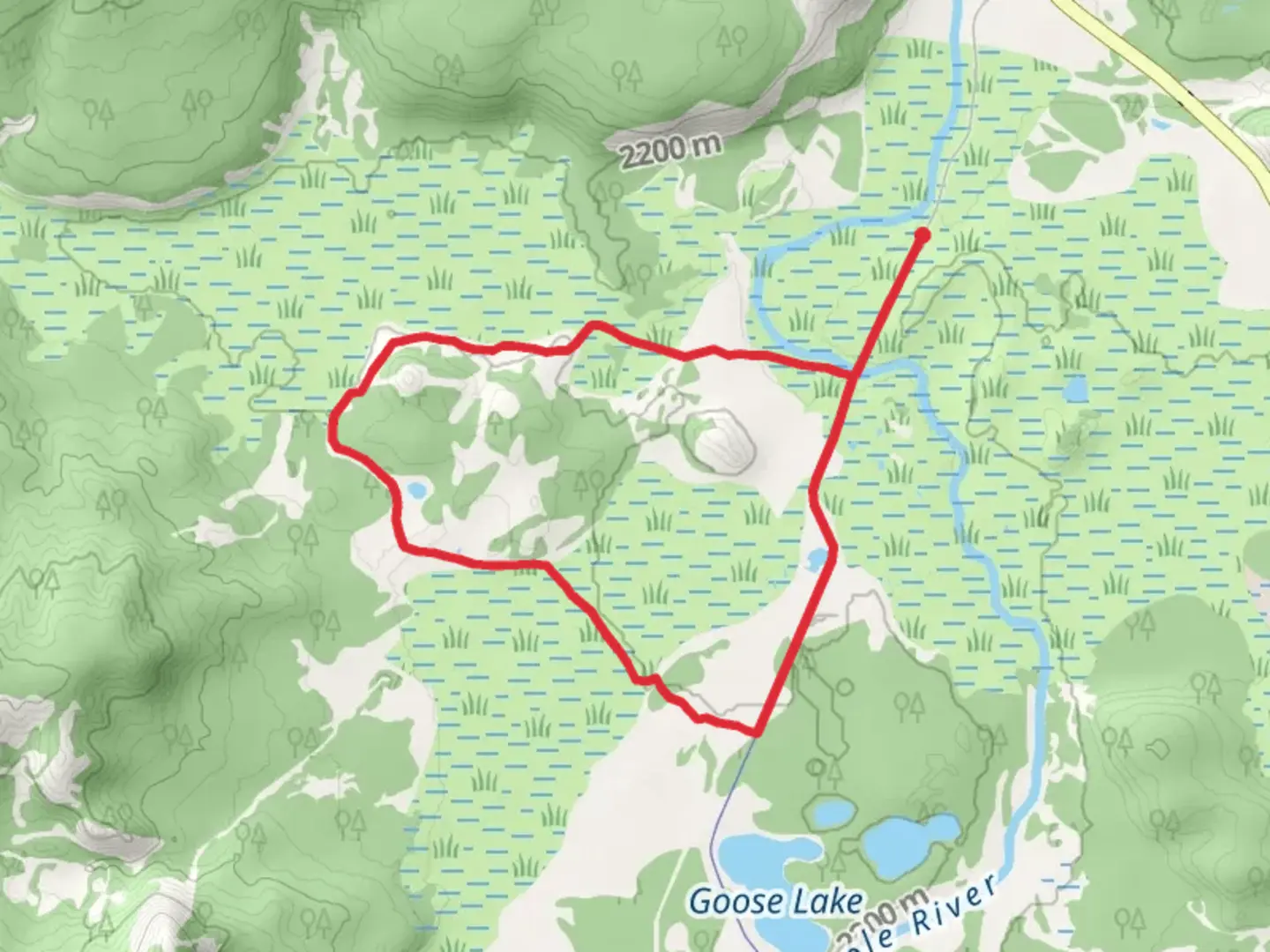 An image depicting the trail Fairy Falls - Imperial Meadows - Sentinel Meadows Loop Trail and its surrounding area.