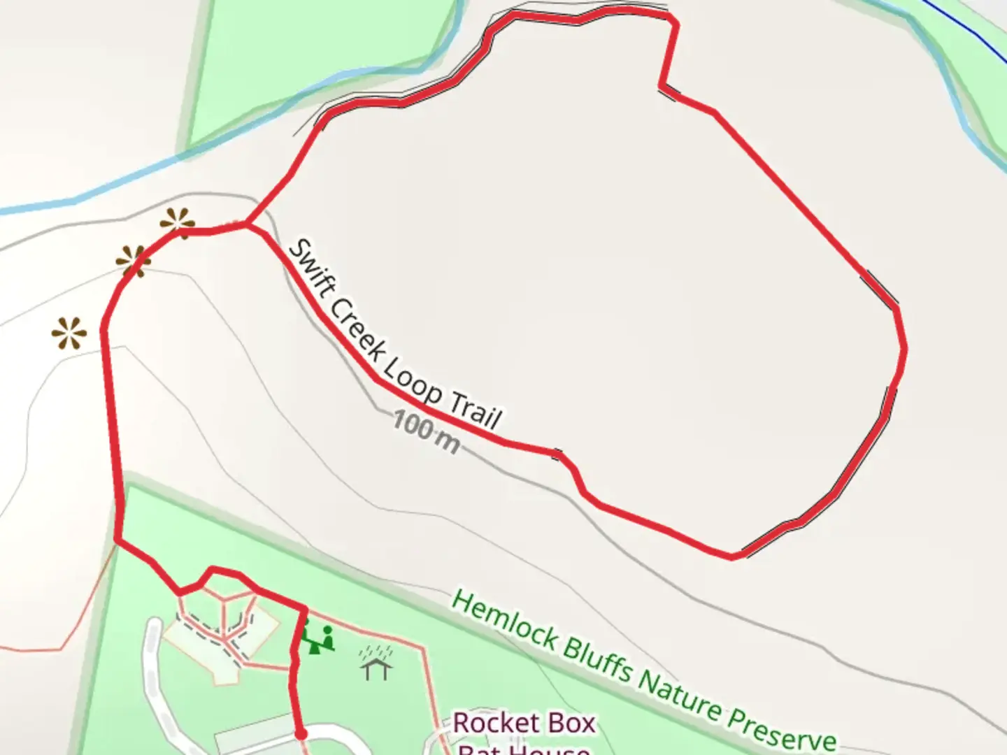 An image depicting the trail Swift Creek Loop Trail and its surrounding area.