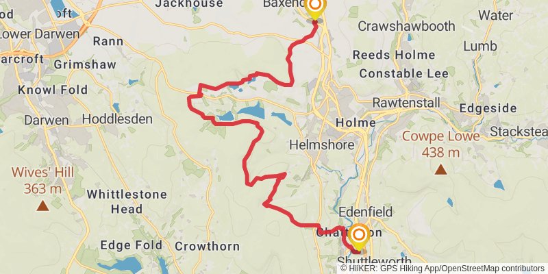 Rossendale Way stage 2 Map