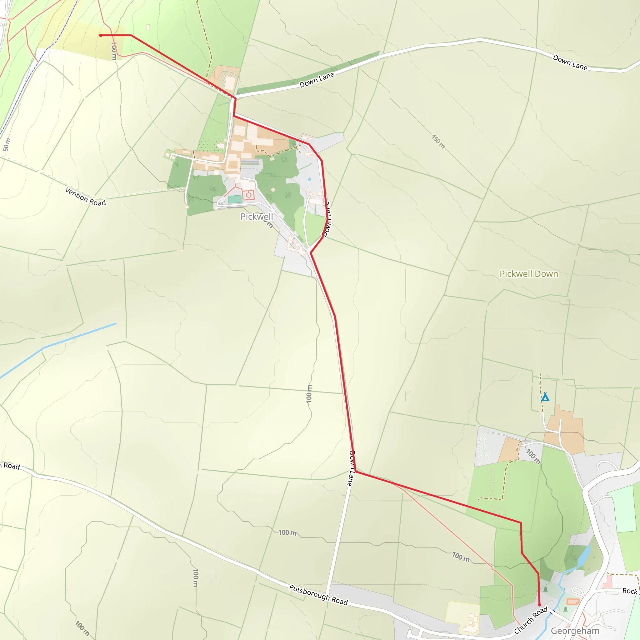 Georgeham to Putsborough Walk mobile static map