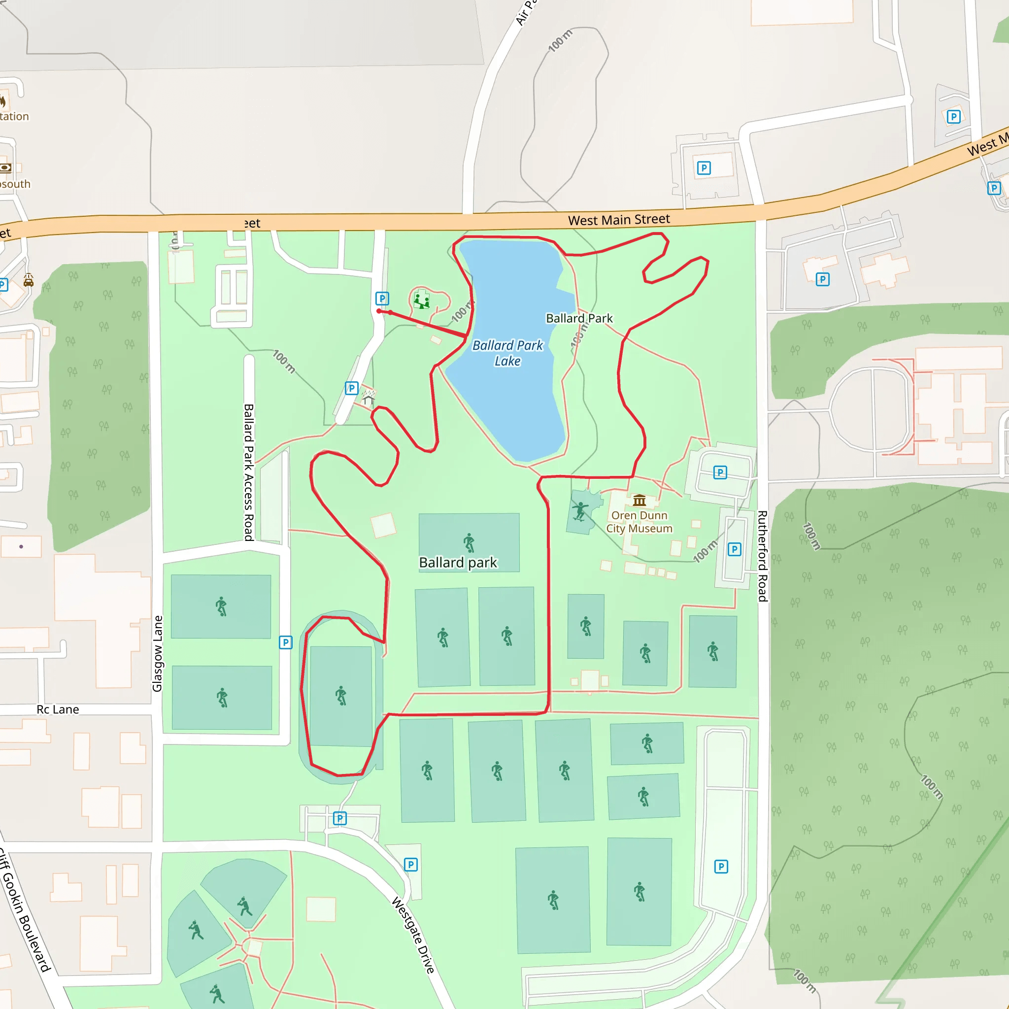 Ballard Park Lake Loop mobile static map