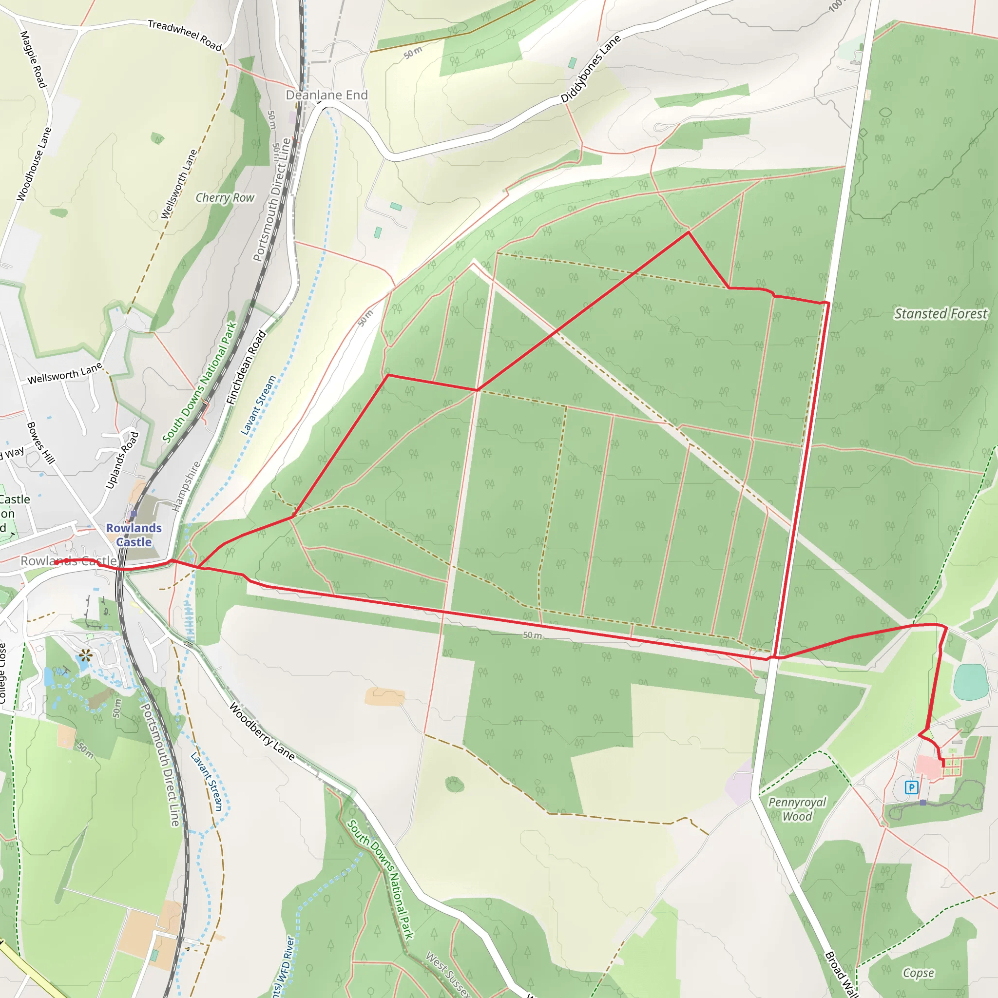 Stansted Forest and Stansted Maze Loop mobile static map
