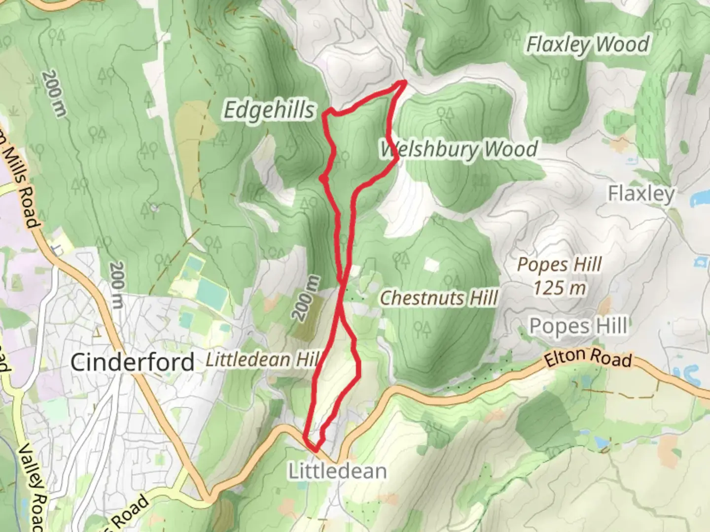 An image depicting the trail Littledean short walk and its surrounding area.