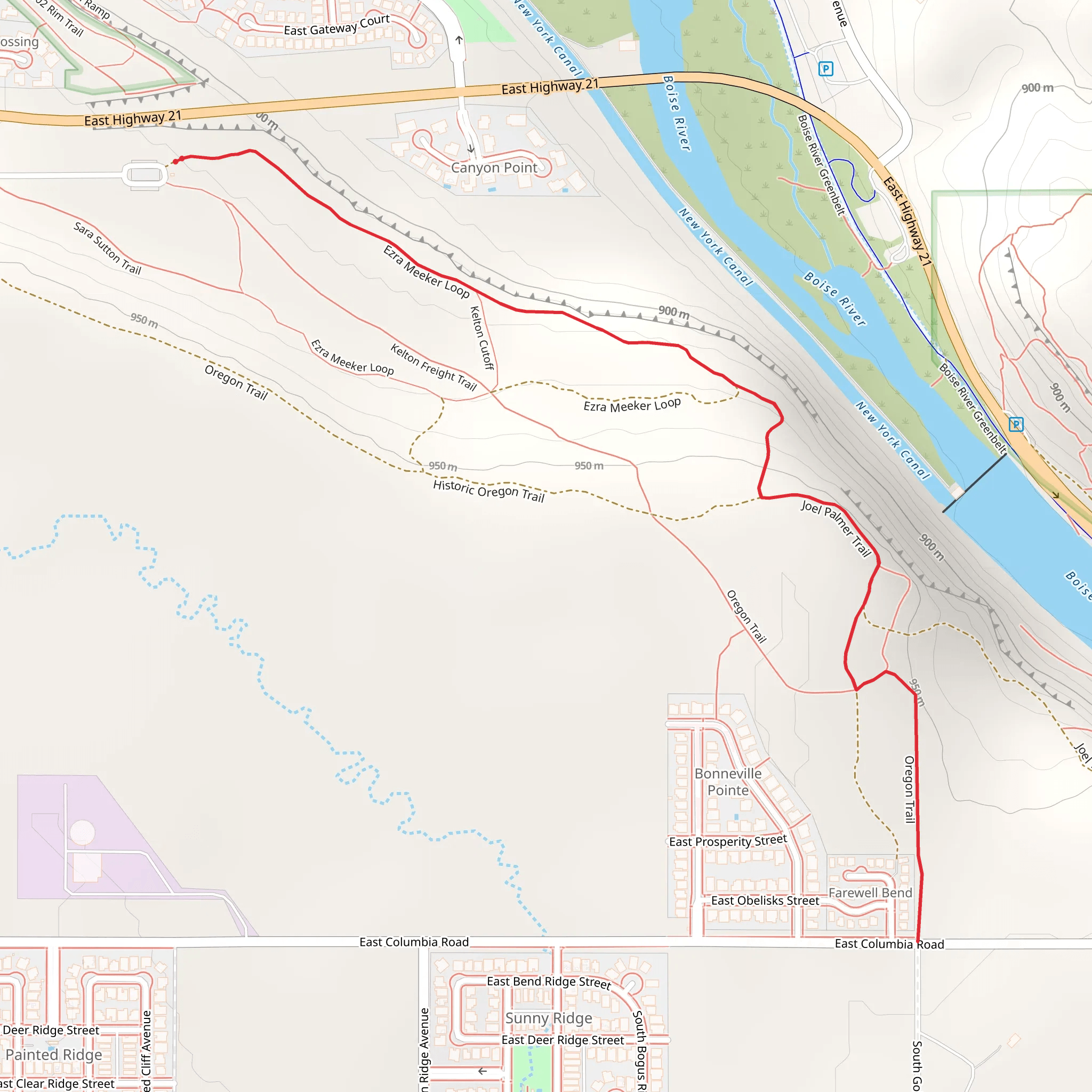 Ezra Meeker and Joel Palmer Trail mobile static map