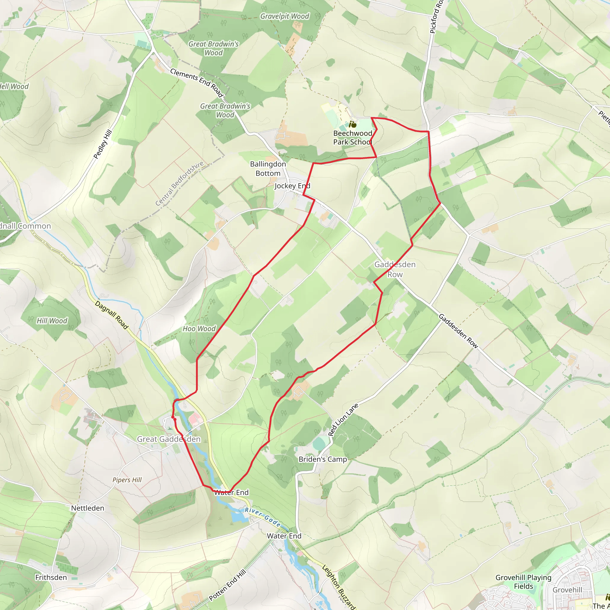 Mansions and Parklands from Great Gaddesden mobile static map