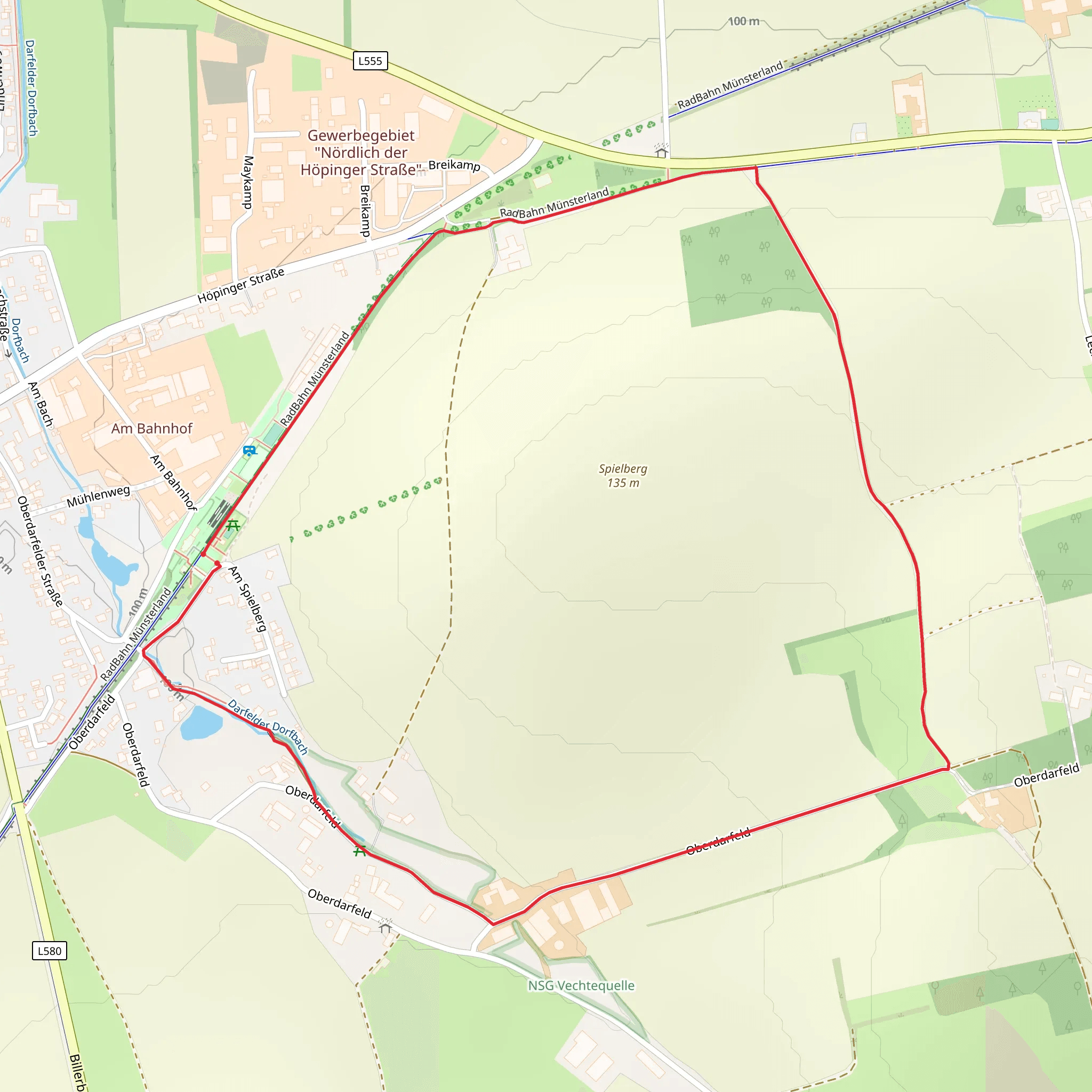 RadBahn Münsterland Loop mobile static map