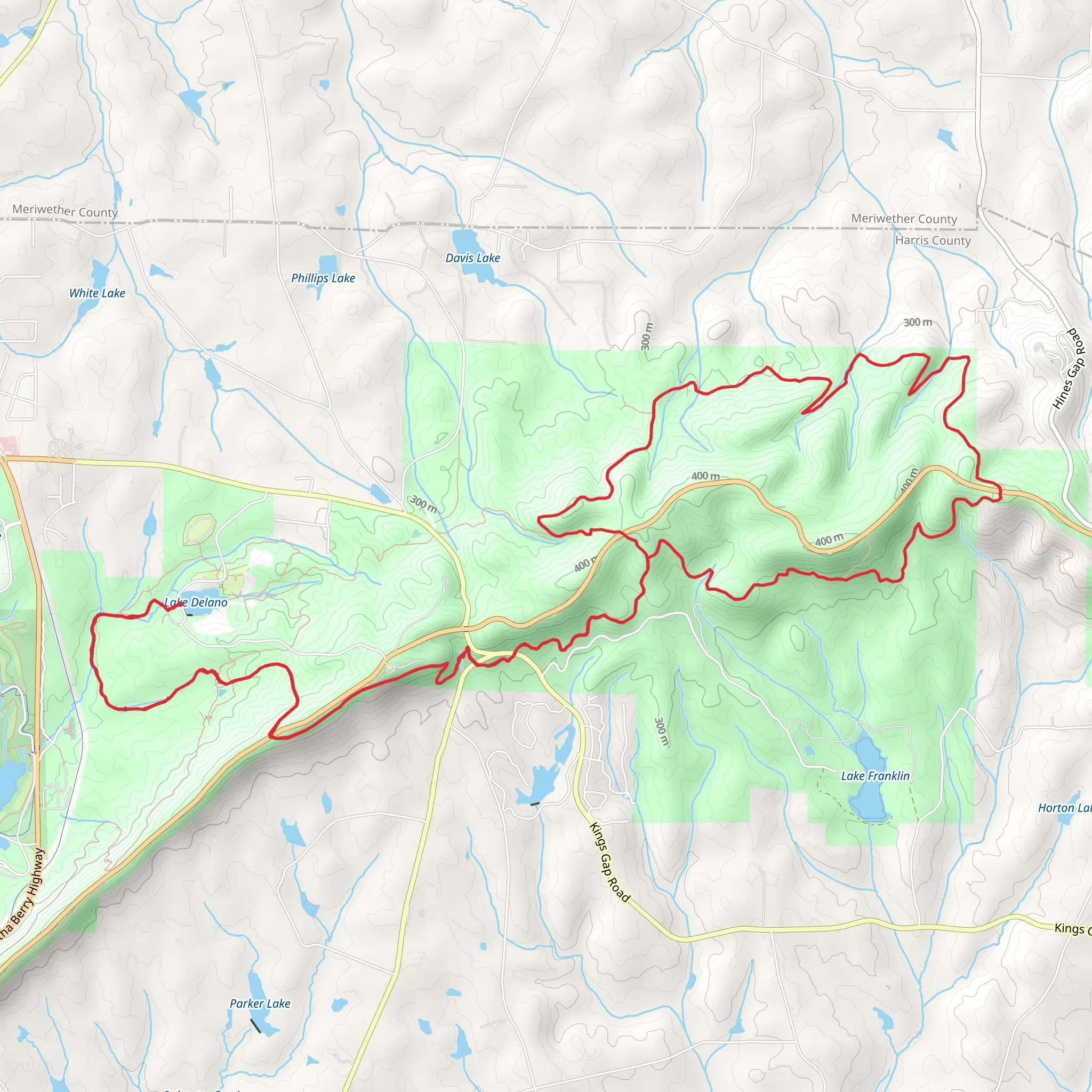 Mountain Creek Nature, Pine Mountain and Sawtooth Loop Trail mobile static map