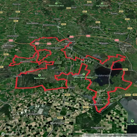 Bentendijkpad, Blauwehandseweg, Eesveenseweg and Overlendepad Loop