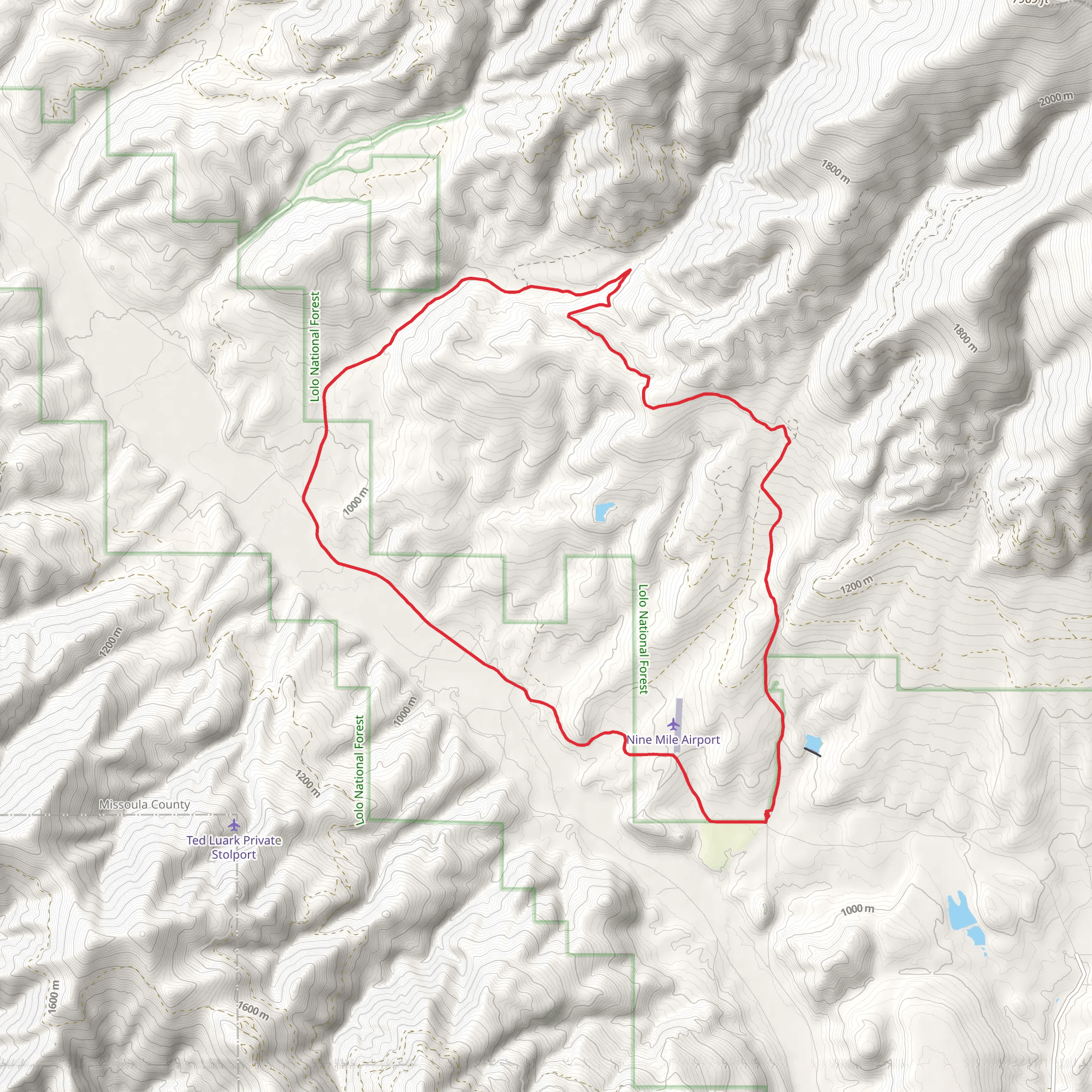 Kreis Pond Red Loop Trail mobile static map