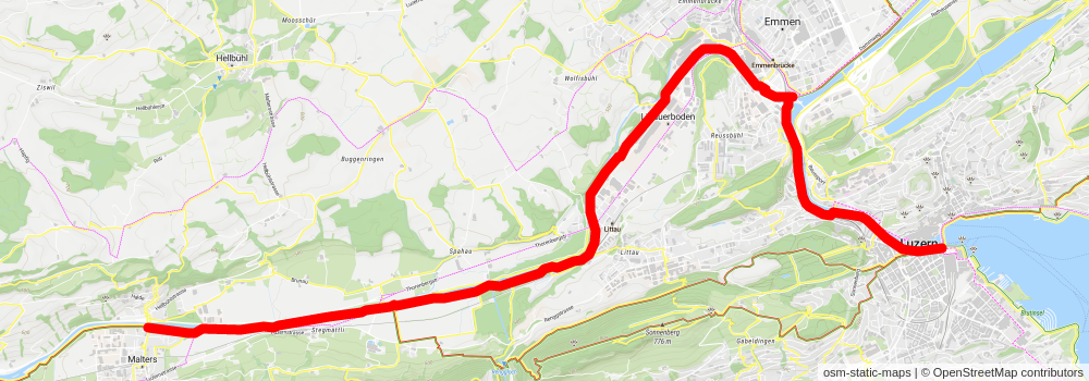 Emmenuferweg - Wolhusen - Emmenbrücke stage 2 Map