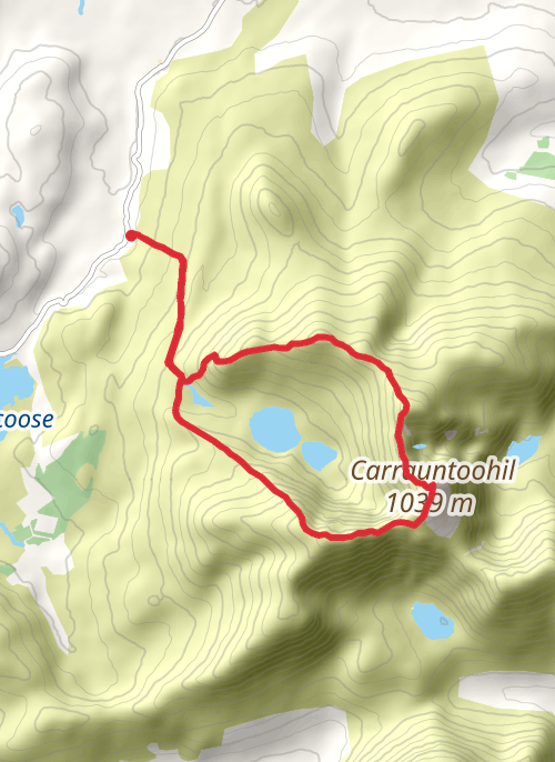 Hike on Carrauntoohil via Coomloughra Horseshoe mobile static map