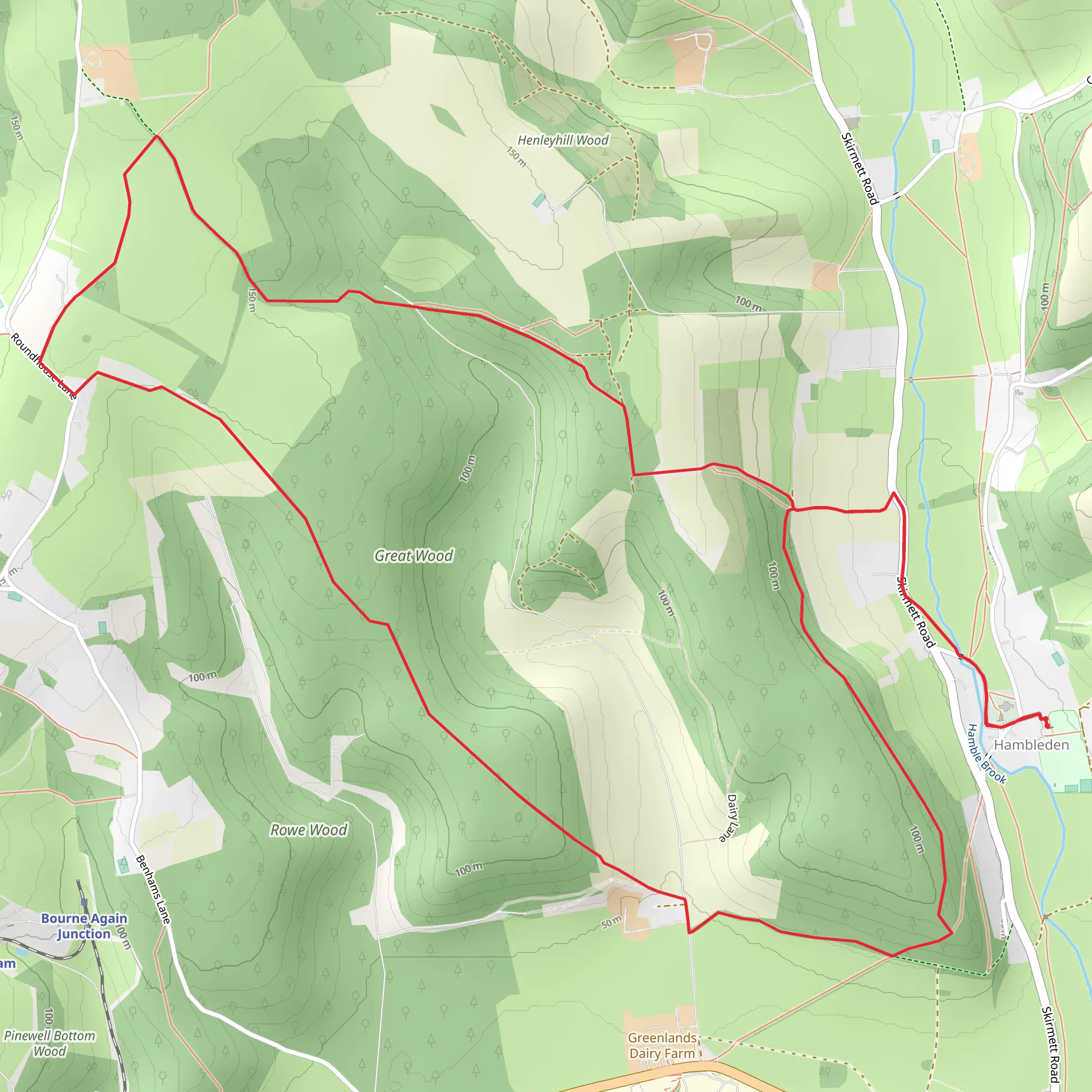 Great Wood Loop from Hambleden mobile static map