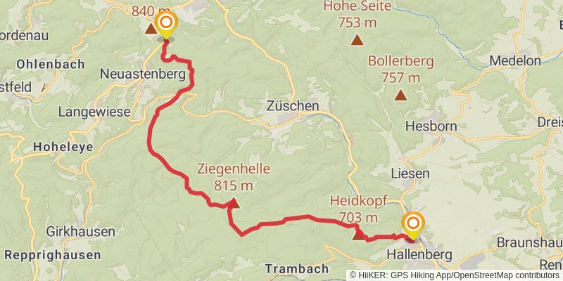 Sauerland-Höhenflug Wanderweg stage 7 Map