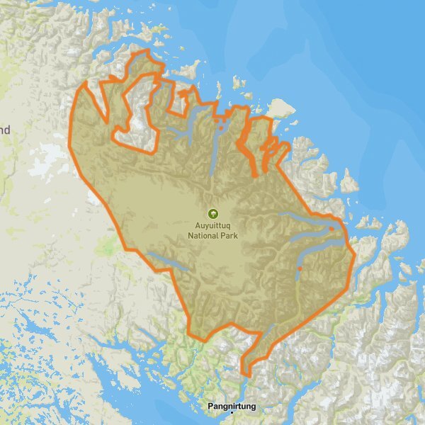 Auyuittuq National Park Of Canada mobile static map
