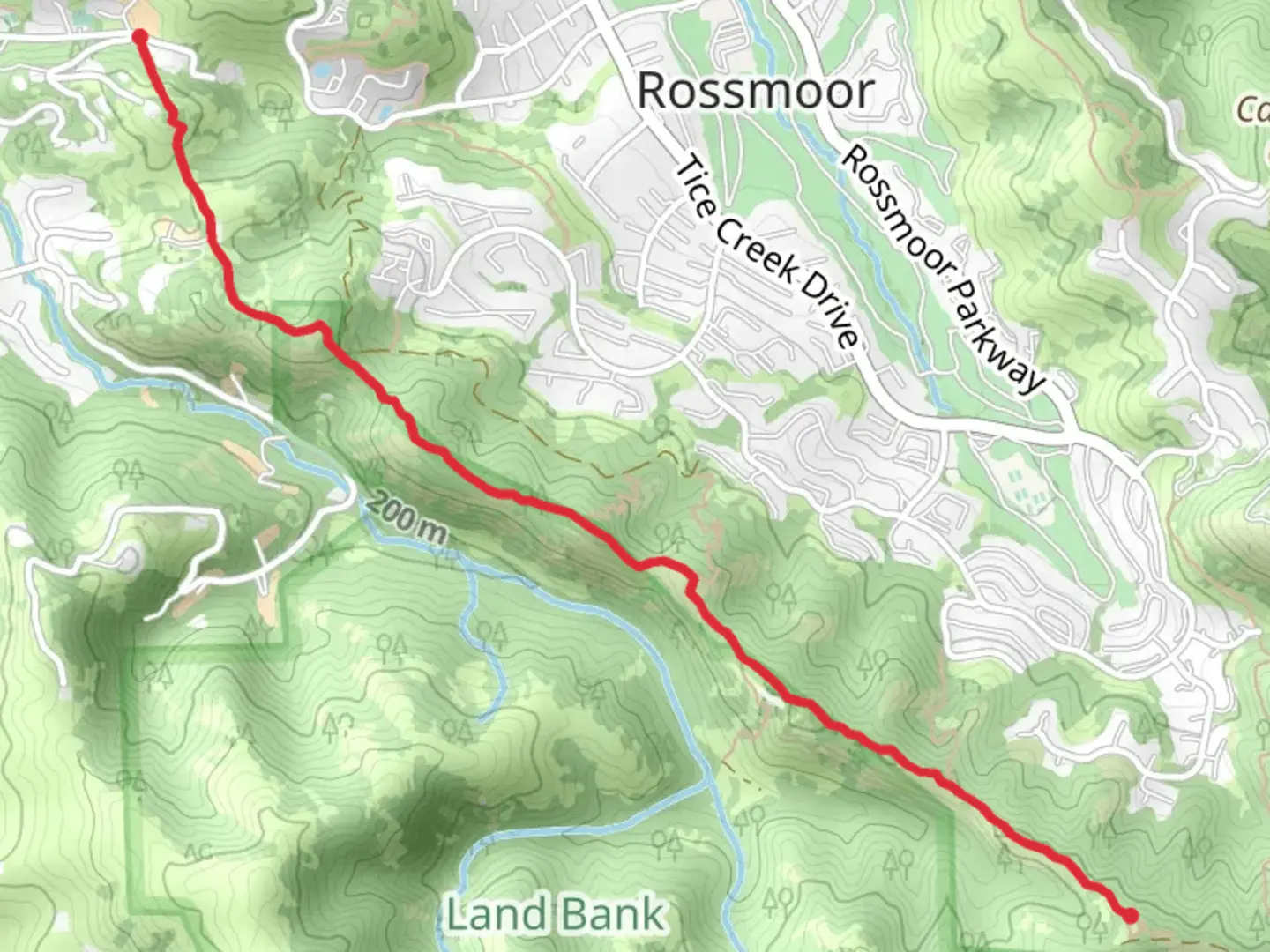 An image depicting the trail Rohrer Drive Walk - South and its surrounding area.
