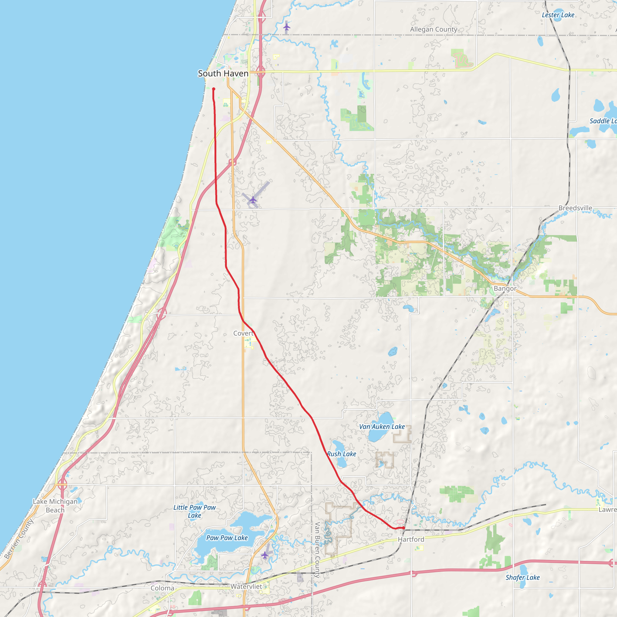 Van Buren Trail - Hartford mobile static map
