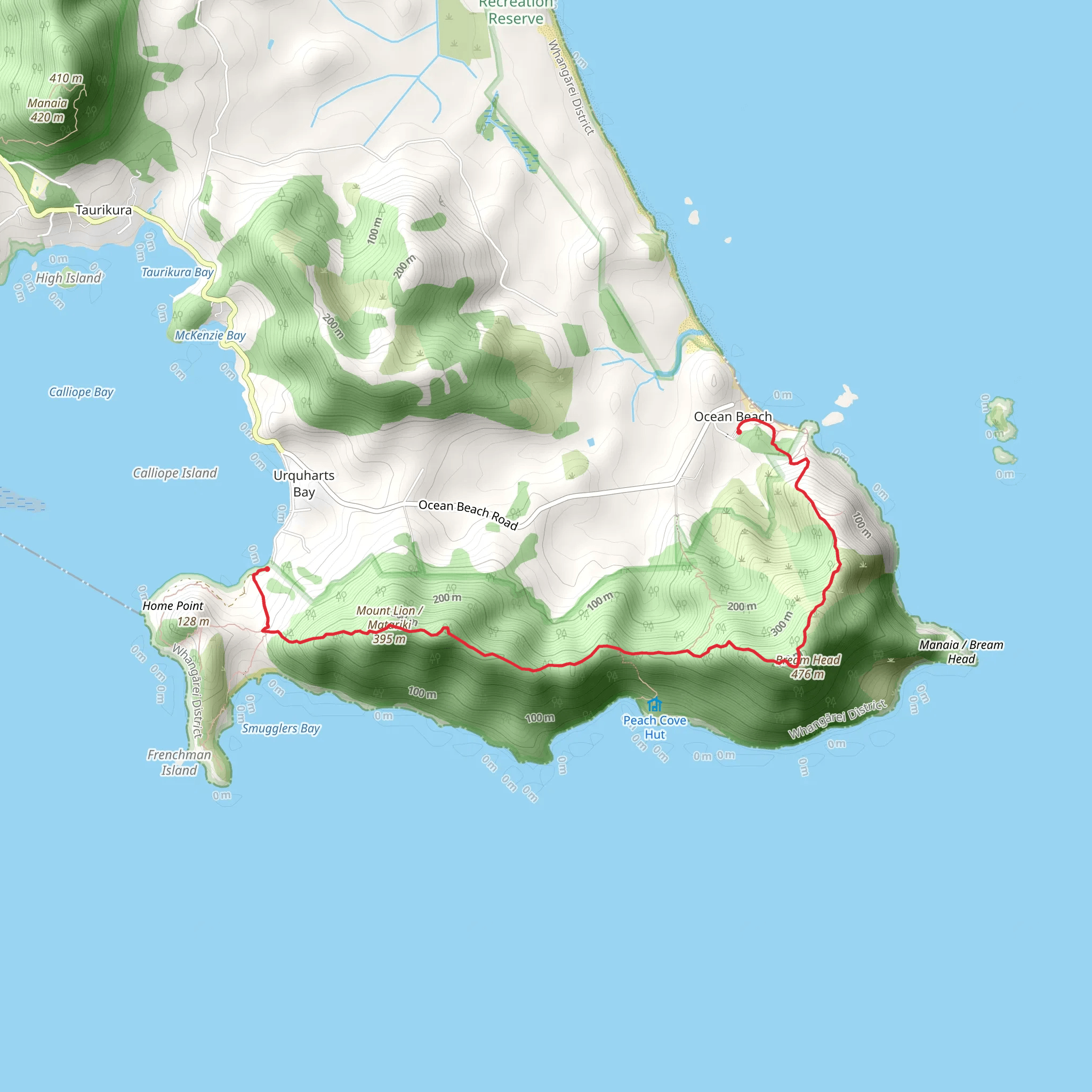 Te Whara Track mobile static map