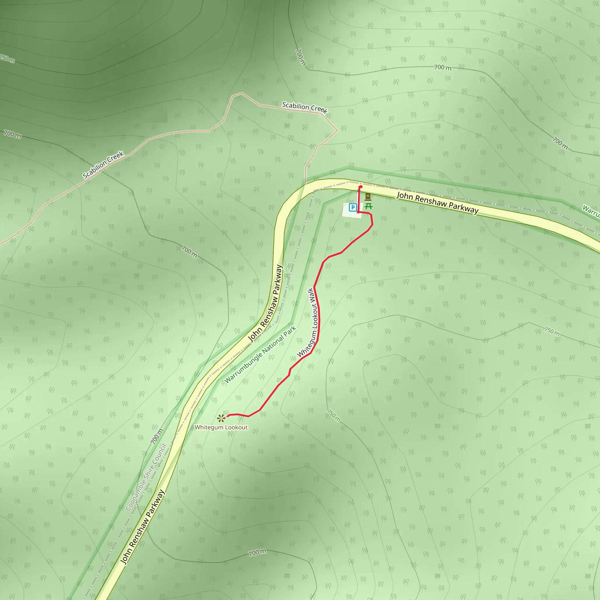 Whitegum Lookout Walk mobile static map