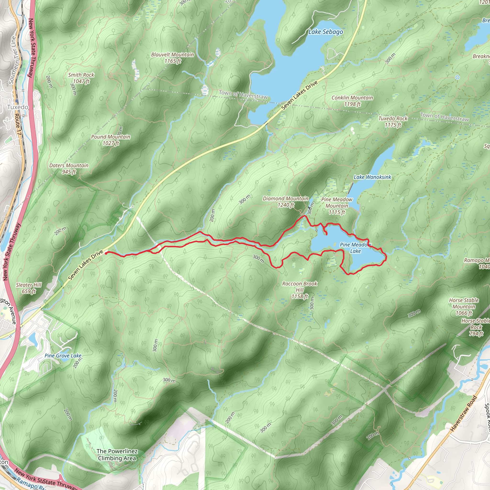 Pine Meadow Lake Loop Trail mobile static map