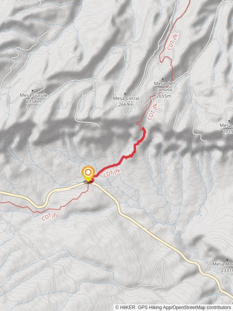 An image depicting the trail Continental Divide Trail from County Road 424 and its surrounding area.