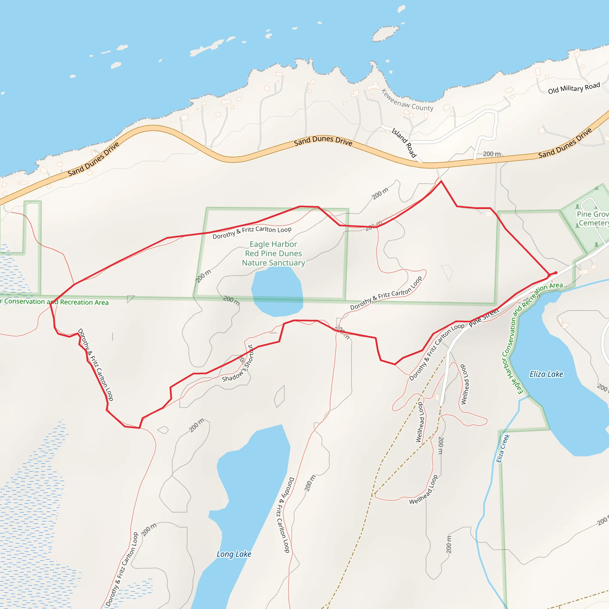 Shadow Shortcut and Dorothy and Fritz Carlton Loop mobile static map