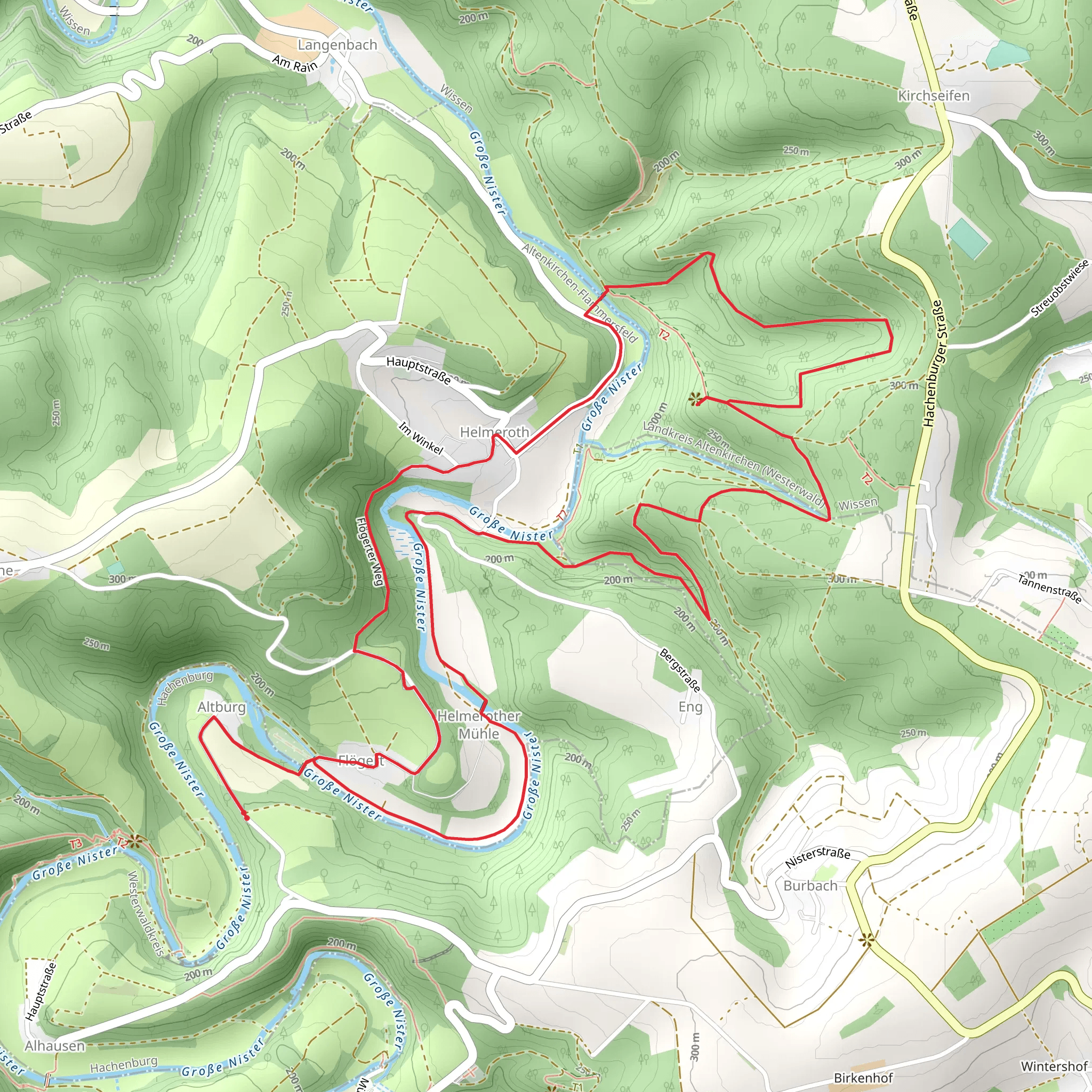 Grosser Nister via Westerwaldsteig Zustieg von Wissen mobile static map