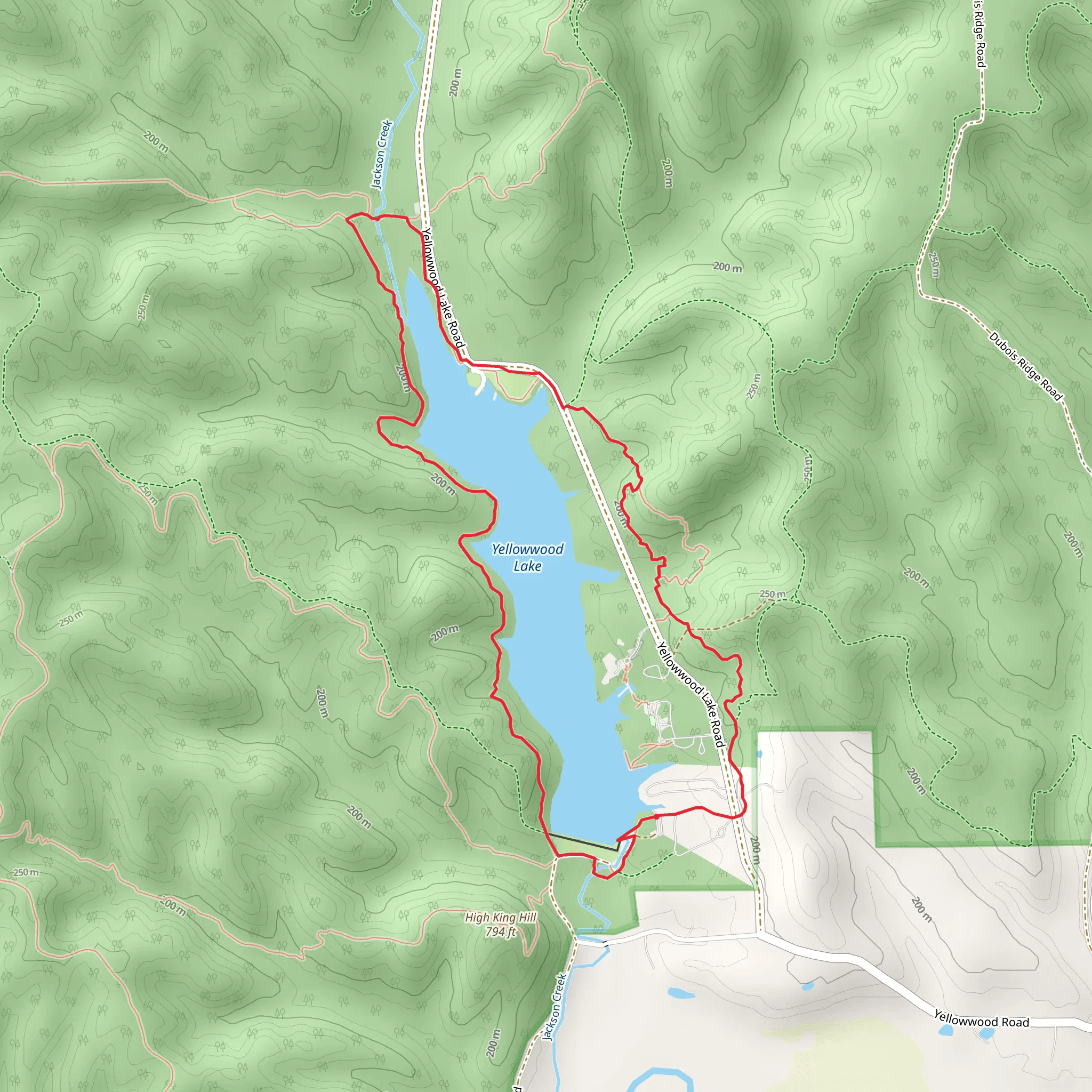 Yellowwood Lake Loop Trail mobile static map