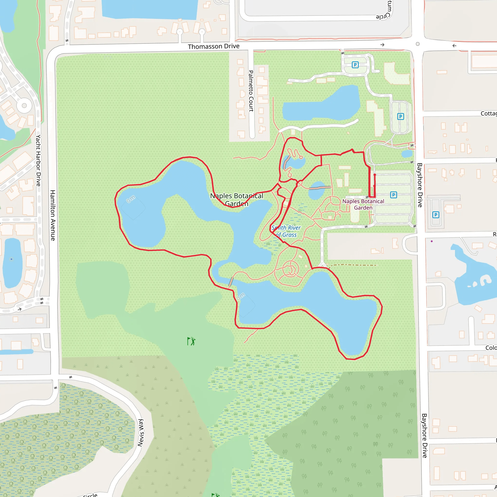 Naples Botanical Garden Loop mobile static map