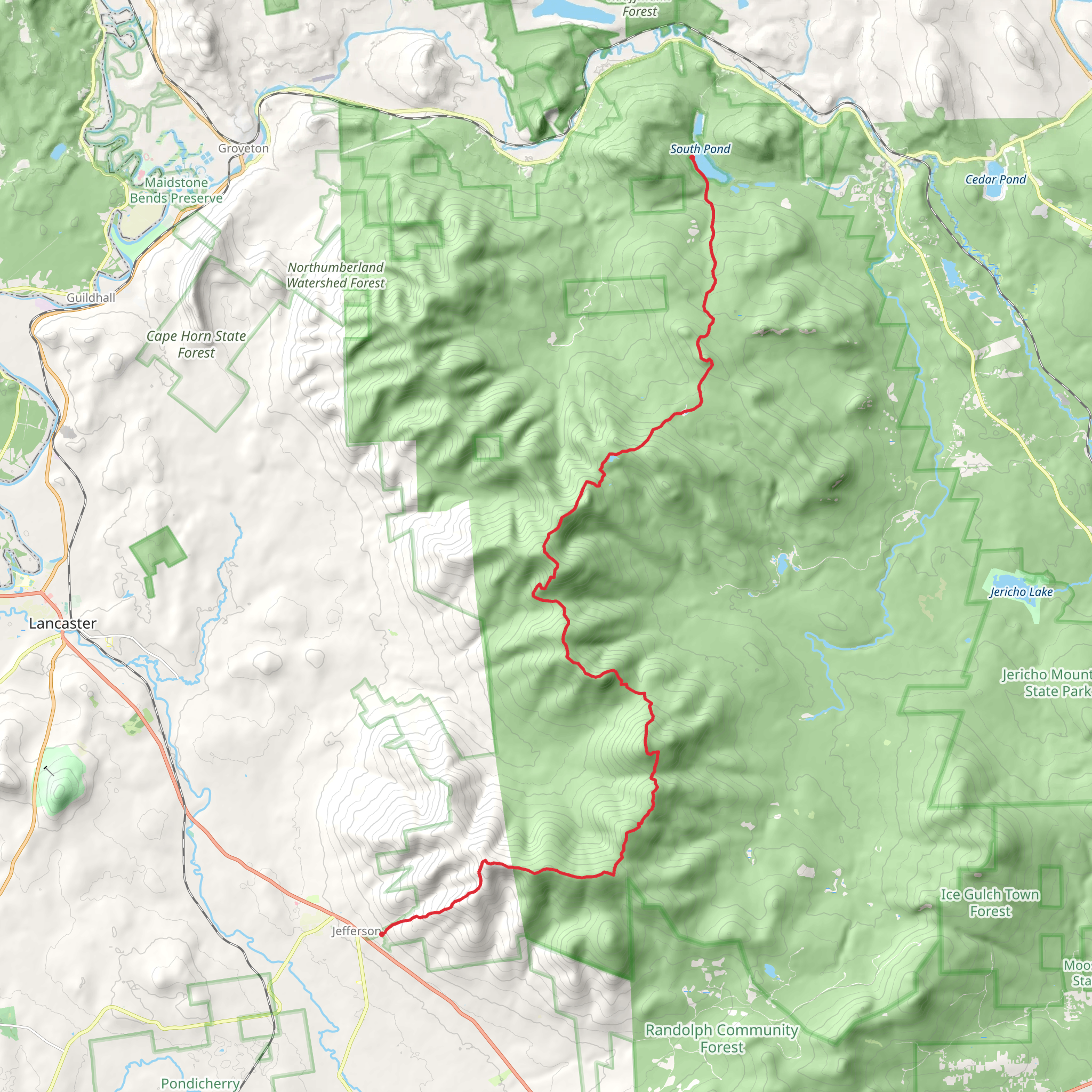 Kilkenny Ridge Trail mobile static map